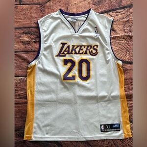Reebok‎ White and Yellow Basketball Jersey